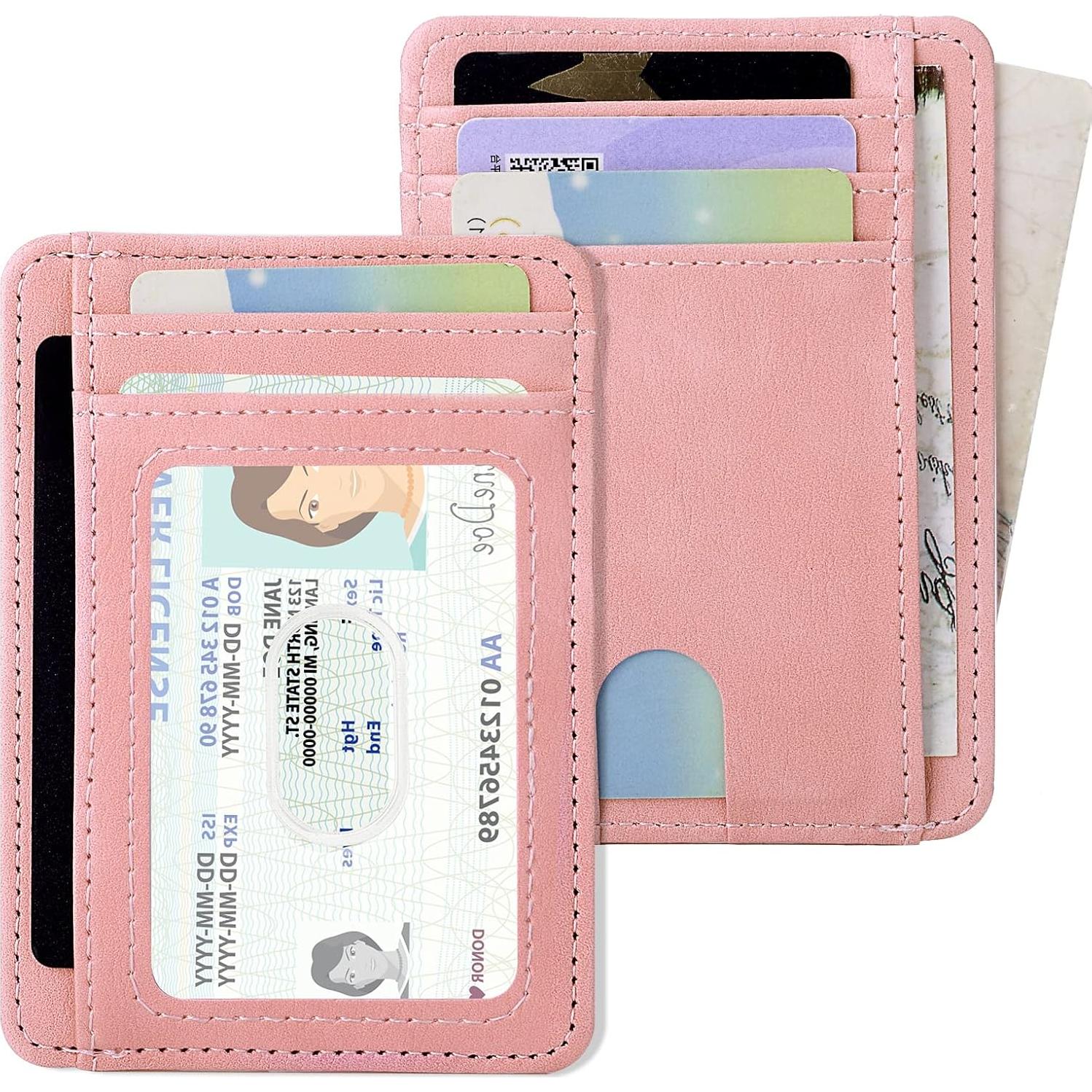 Estuche para Tarjetas de Crédito Giantree Rosa con Bloqueo RFID