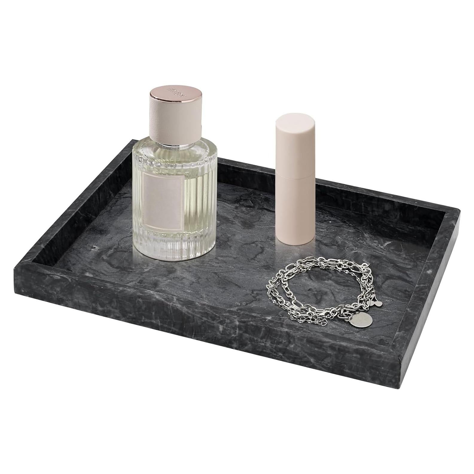 Bandeja de Baño de Mármol MULWR 30x20 cm Negro Art Deco