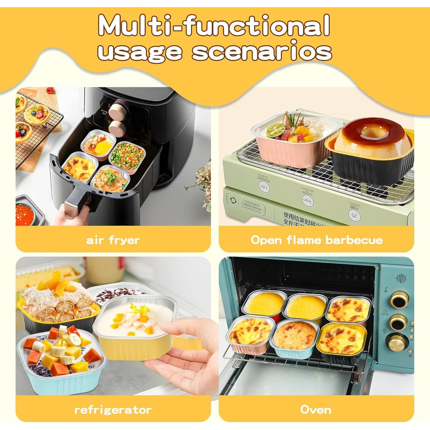 Paquete de 40 Mini Moldes Cuadrados ZWYSLFCY 5oz Desechables