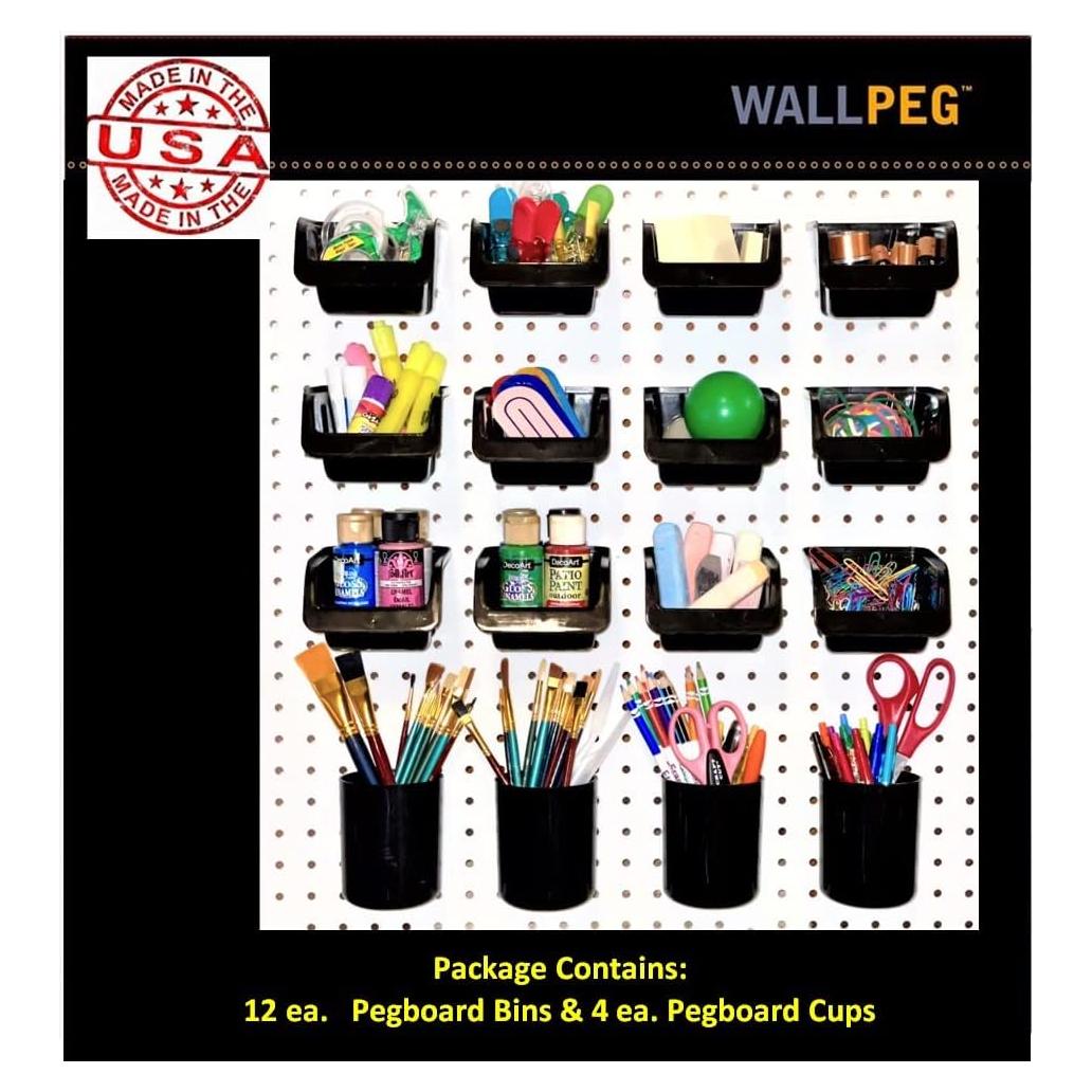 Juego de Almacenamiento WallPeg - 12 Contenedores y 4 Tazas