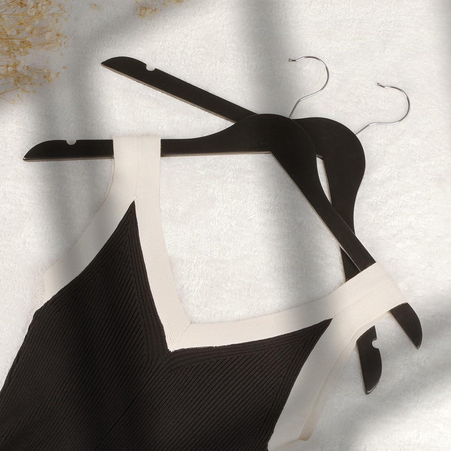 Perchas de Madera TOPIA HANGER 30 Pack, Antideslizantes y Duraderas