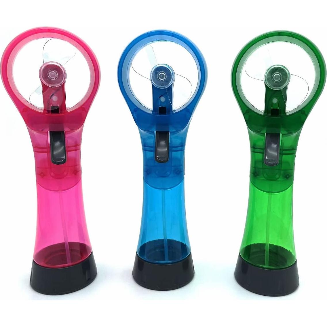 Ventilador Portátil de Mano BJPEY con Rociador - Azul, Verde, Rosa