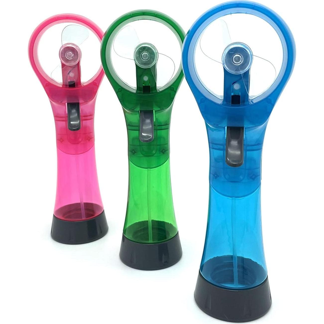 Ventilador Portátil de Mano BJPEY con Rociador - Azul, Verde, Rosa