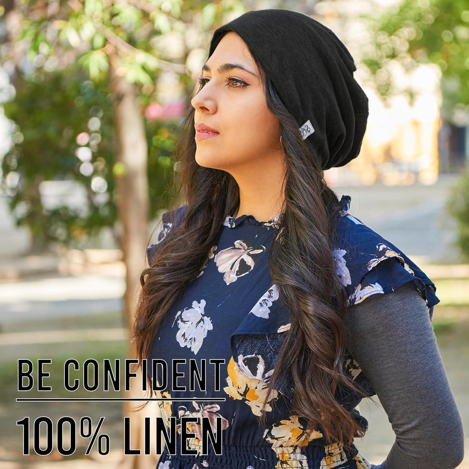 Gorro de Lino Charm 3 en 1 para Hombre - Diadema y Gaiter Mostaza