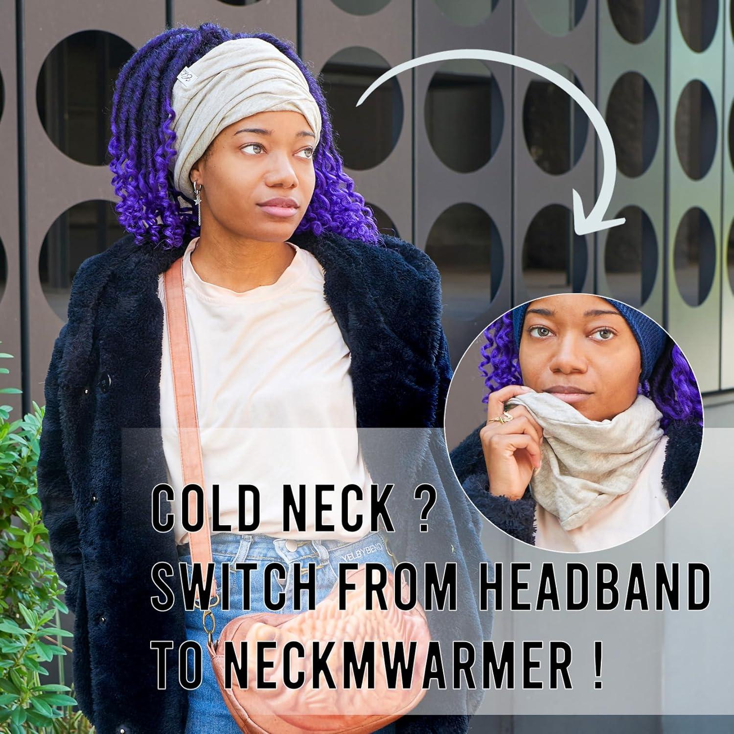 Gorro de Lino Charm 3 en 1 para Hombre - Diadema y Gaiter Mostaza