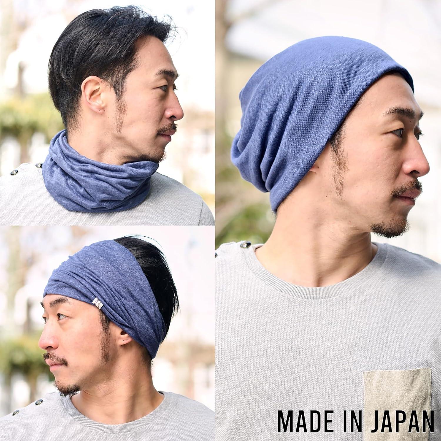 Gorro de Lino Charm 3 en 1 para Hombre - Diadema y Gaiter Mostaza