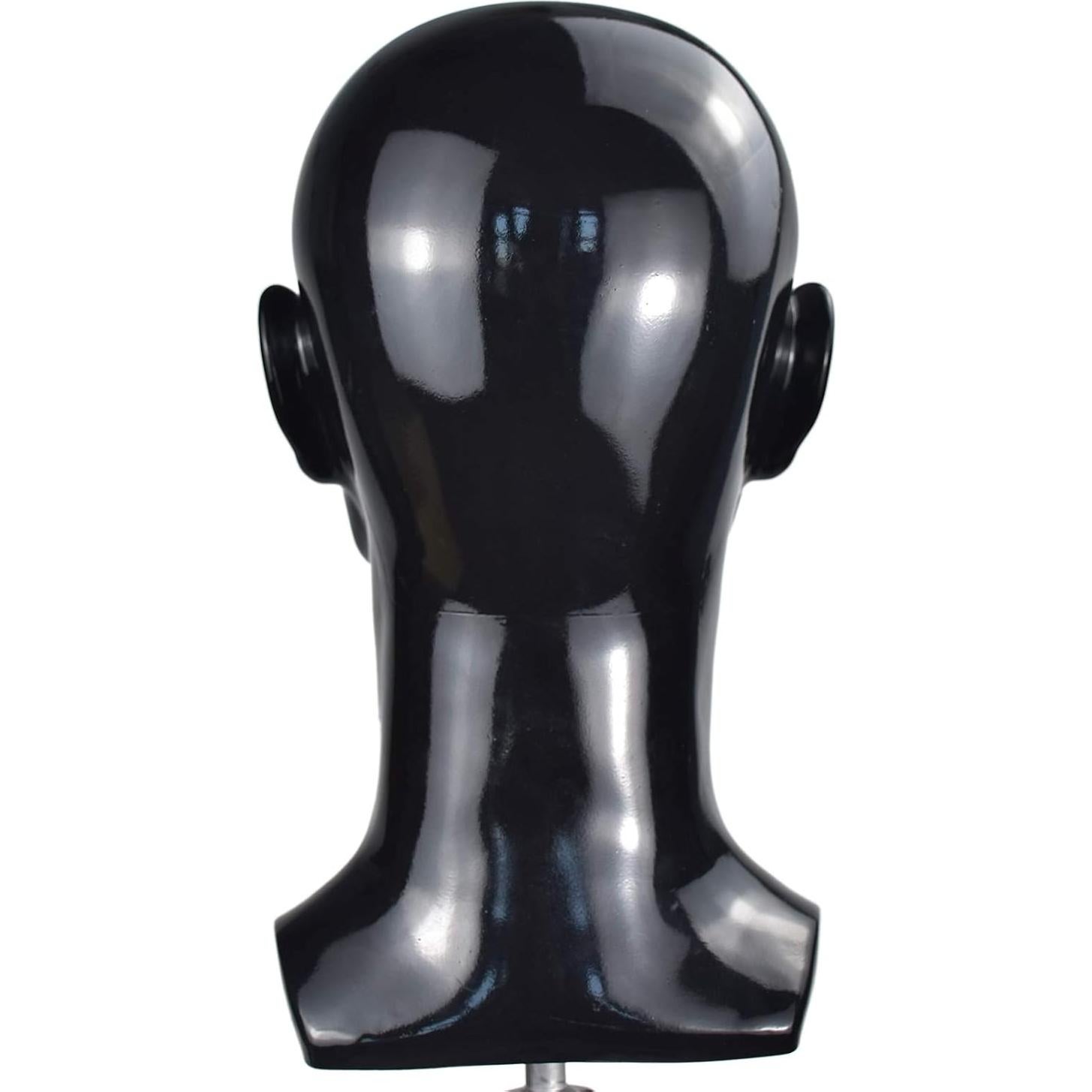 Cabeza de Maniquí de PVC Negro Masculino para Exhibición 30.48 cm