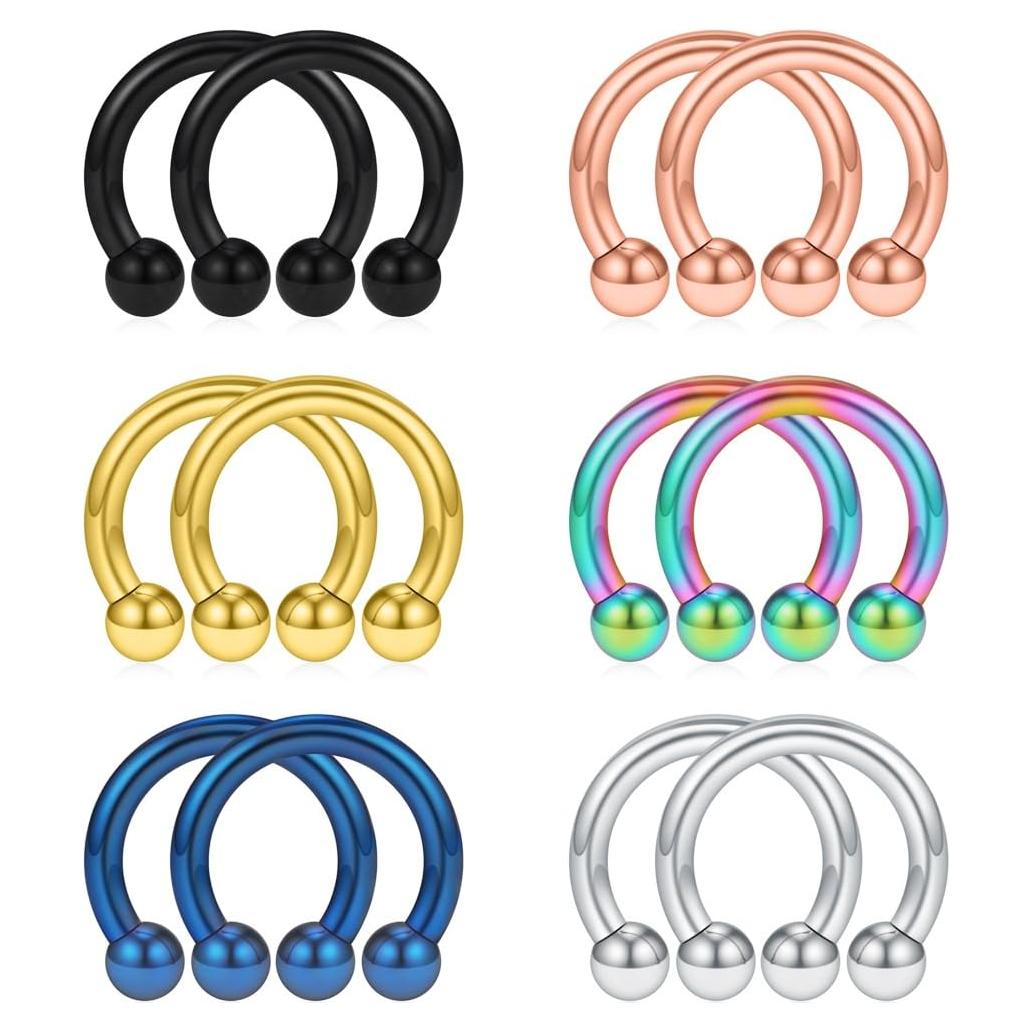 Anillos de Aro 12PCS SCERRING Acero Inoxidable 10mm 12G