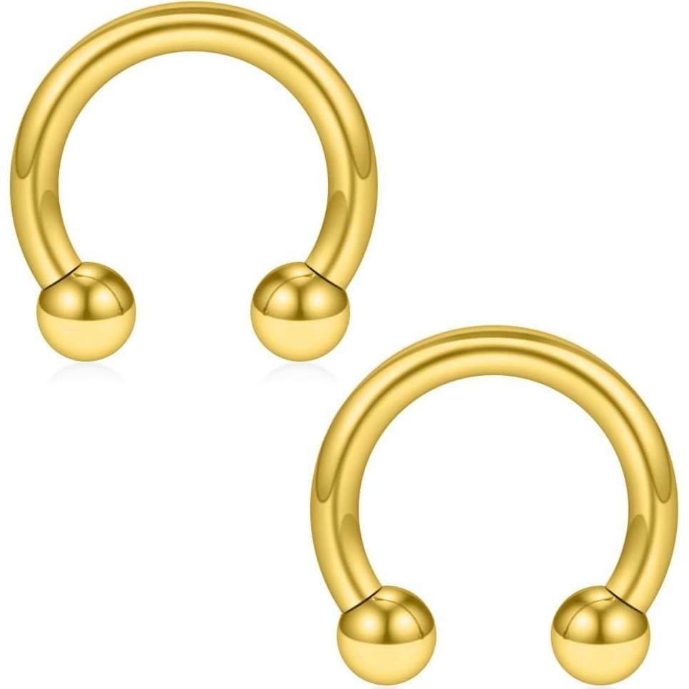 Anillos de Aro 12PCS SCERRING Acero Inoxidable 10mm 12G