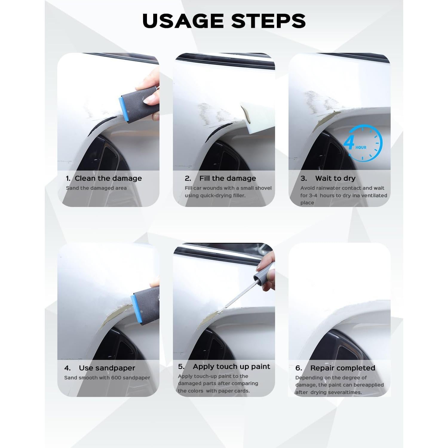 Kit de Reparación de Pintura PARTS4EV para Toyota - Negro Metálico