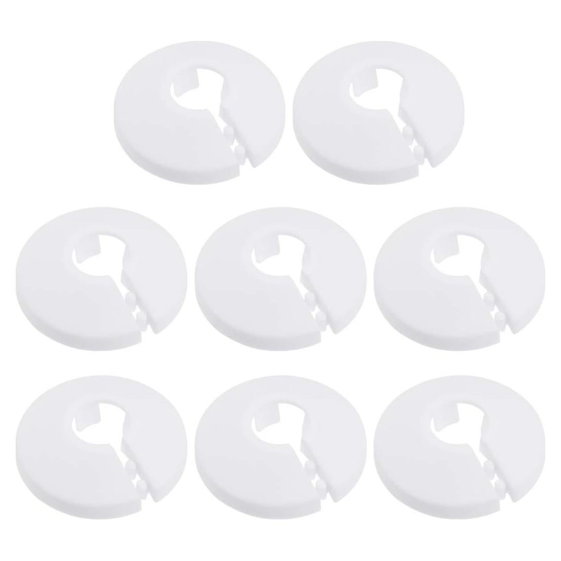 Cubierta de Tubo Decorativa uxcell 12mm Plástico Blanco 8pcs