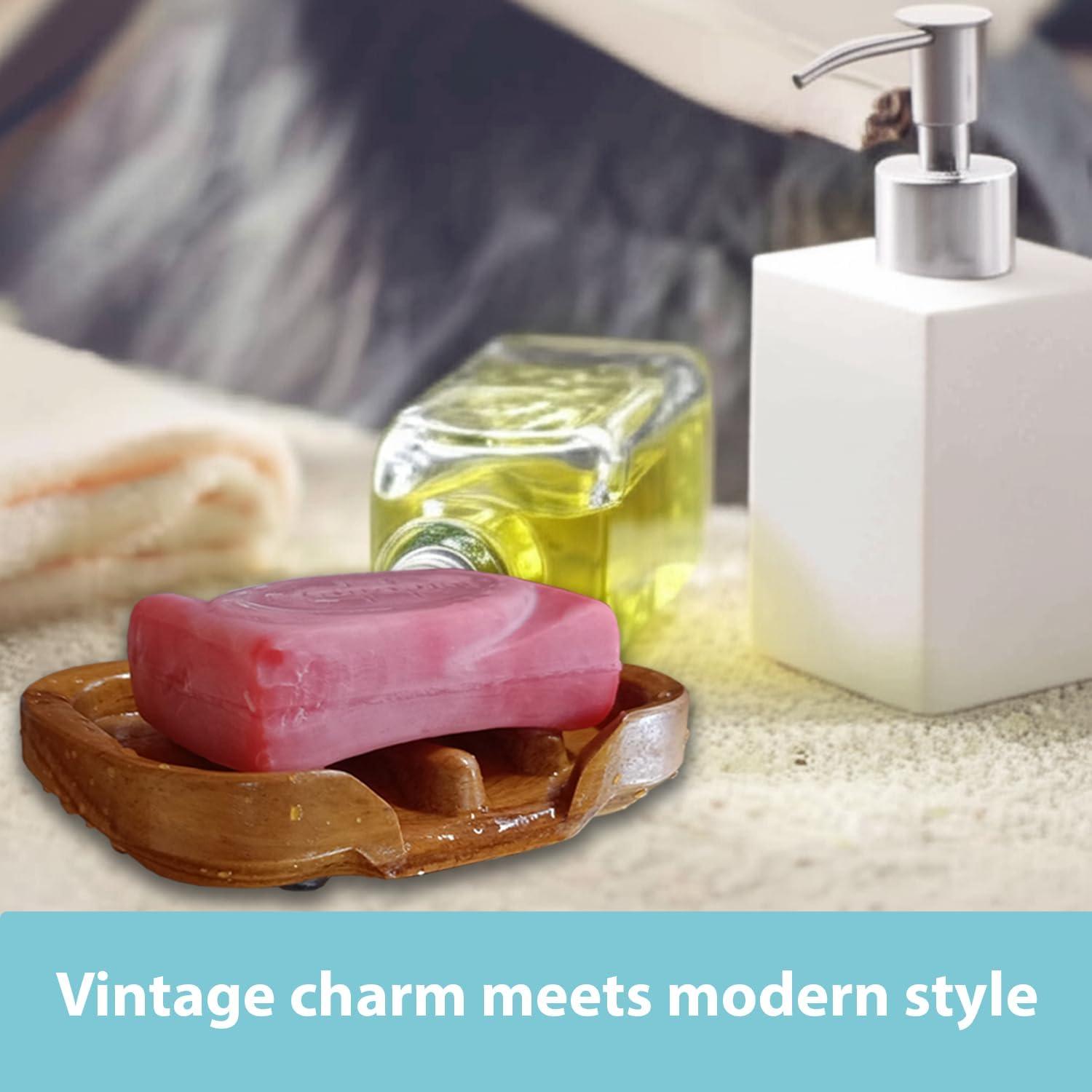 Soporte de Jabón de Madera NAZAKOOL - Drenaje Rápido 12.7x7.6cm