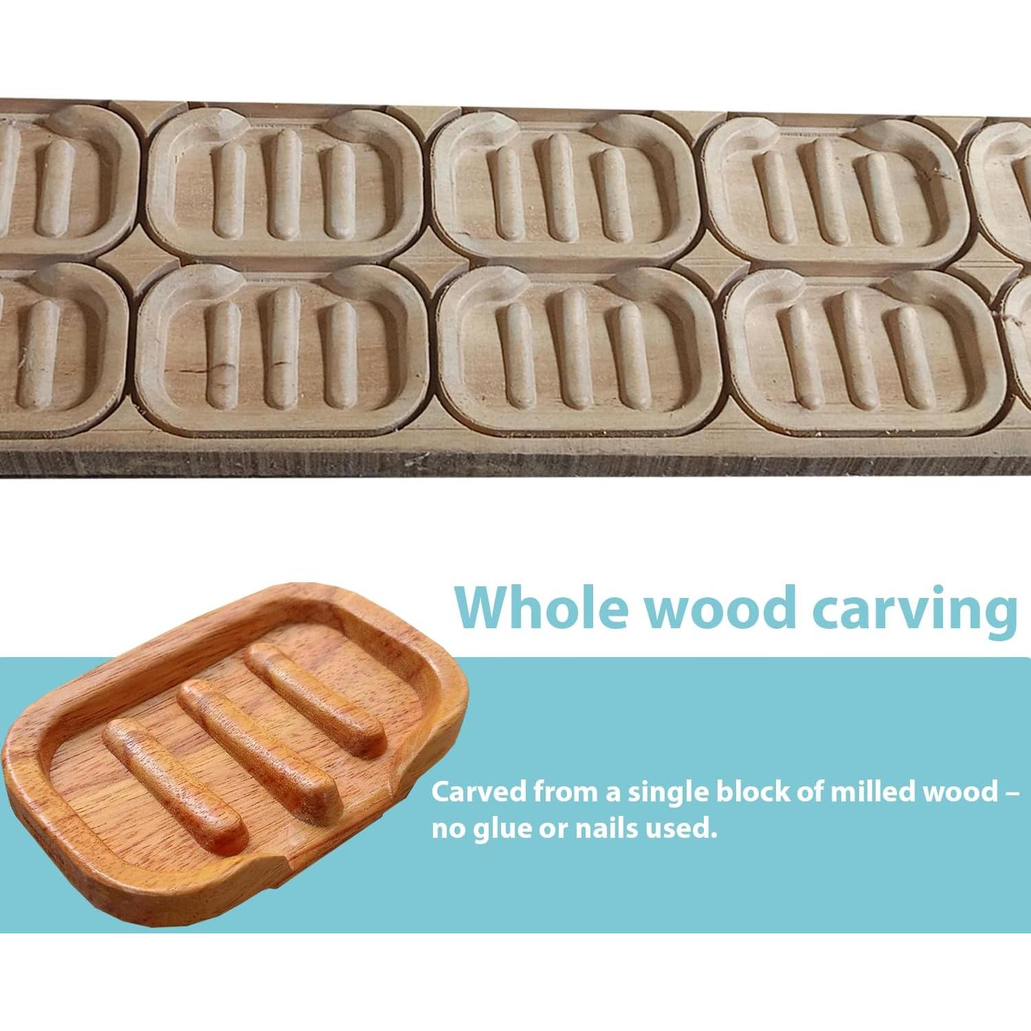 Soporte de Jabón de Madera NAZAKOOL - Drenaje Rápido 12.7x7.6cm