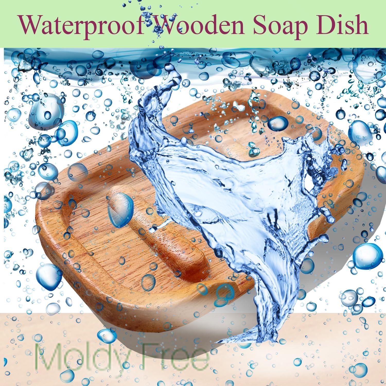 Soporte de Jabón de Madera NAZAKOOL - Drenaje Rápido 12.7x7.6cm