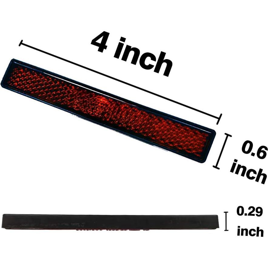 Reflectores Adhesivos de Seguridad 3M Rojo 10.16x1.78 cm - 2 PCS