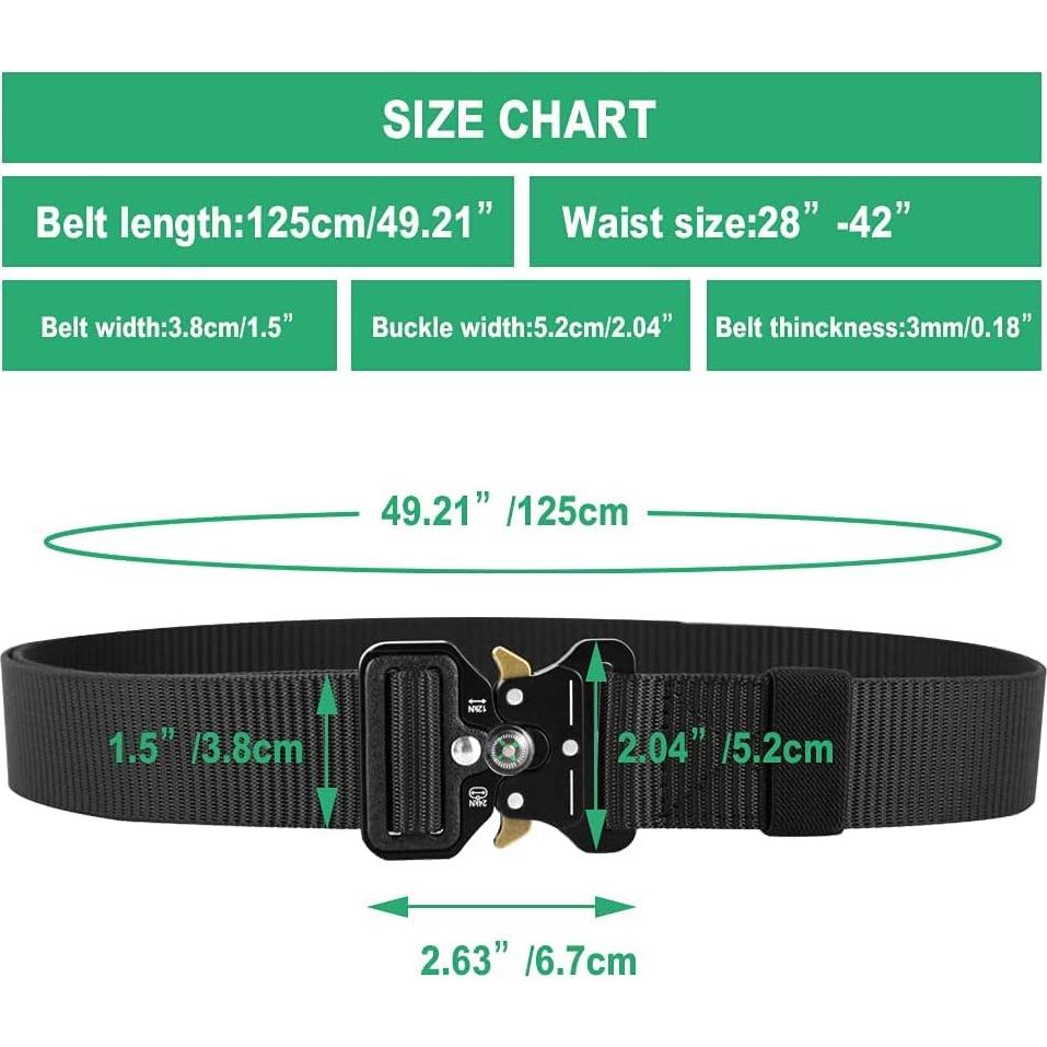 Cinturones Tácticos 4 Pack para Hombres con Brújula