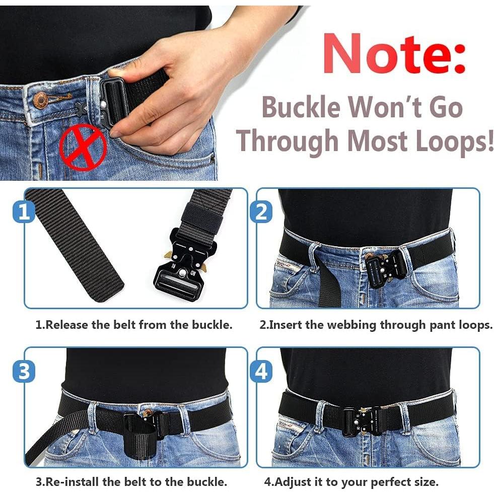 Cinturones Tácticos 4 Pack para Hombres con Brújula