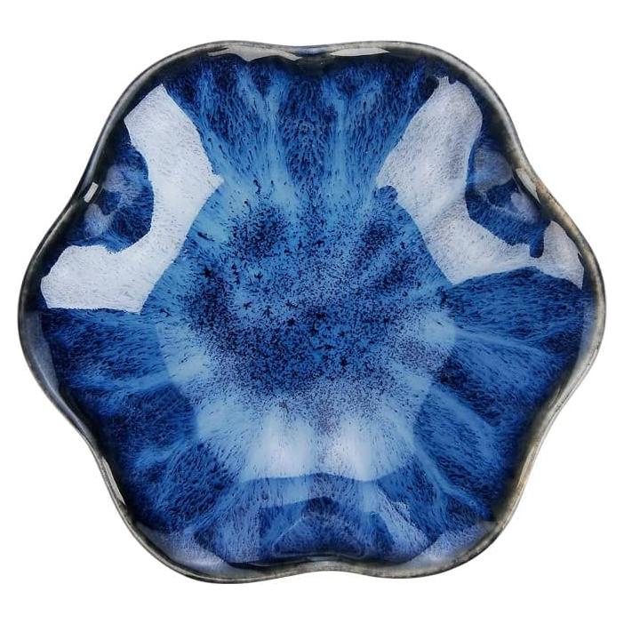 Bandeja de Cerámica Azul Hoja de Loto JAMEND CLXP 10.9x9.4cm