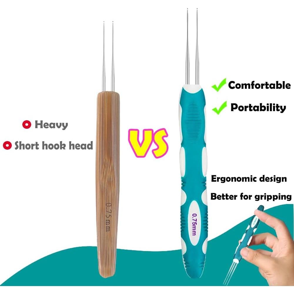 Ganchos de Crochet Yarniss para Dreadlocks 0.75mm con Mango Ergonómico