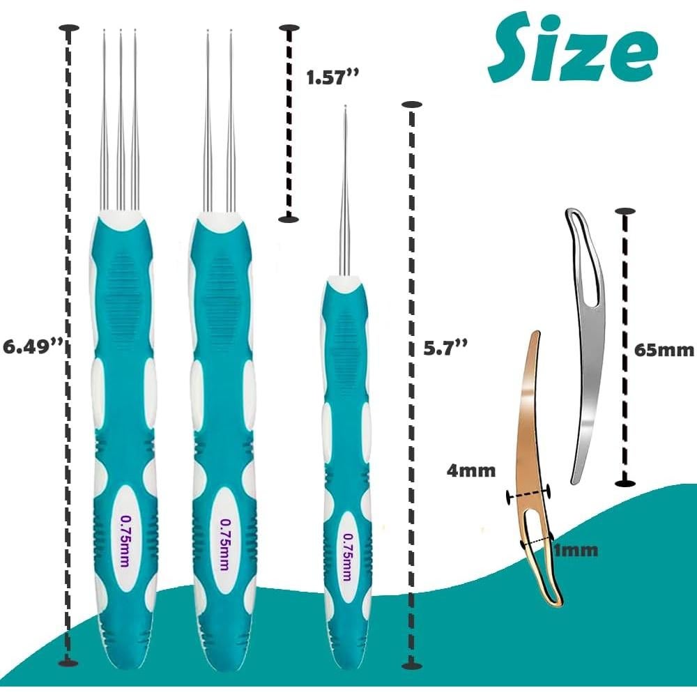 Ganchos de Crochet Yarniss para Dreadlocks 0.75mm con Mango Ergonómico