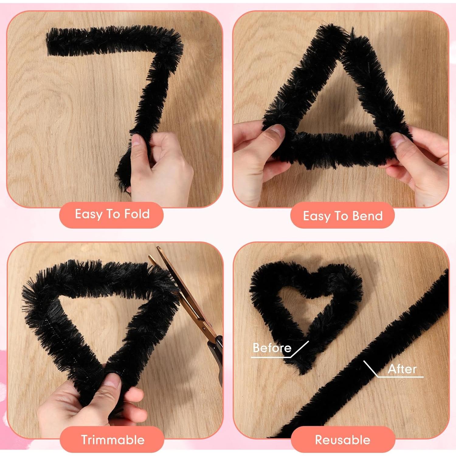 Limpiadores de Tubos Jumbo Hotop 30 Pcs 30mm Negro Manualidades