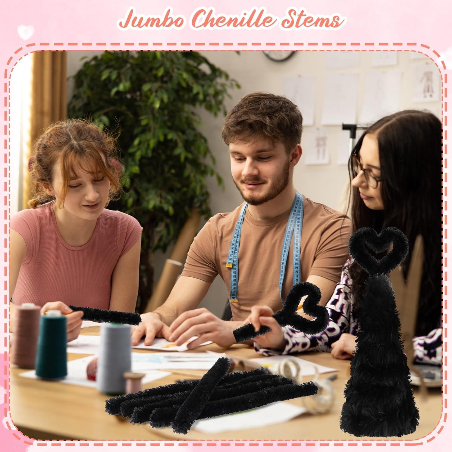 Limpiadores de Tubos Jumbo Hotop 30 Pcs 30mm Negro Manualidades