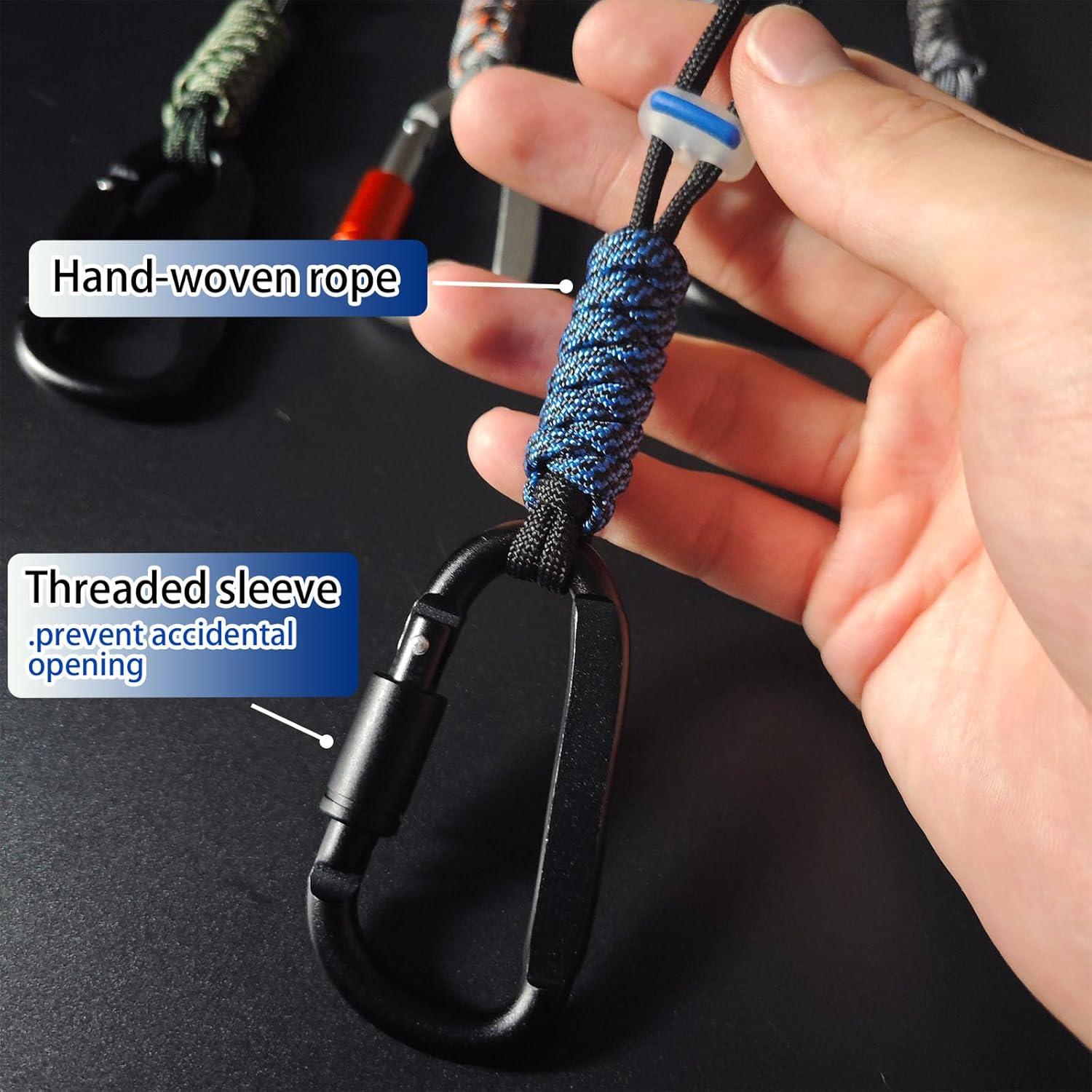 Clip Carabiner Paracord Jaymokes D Azul 7.62cm - Multiusos
