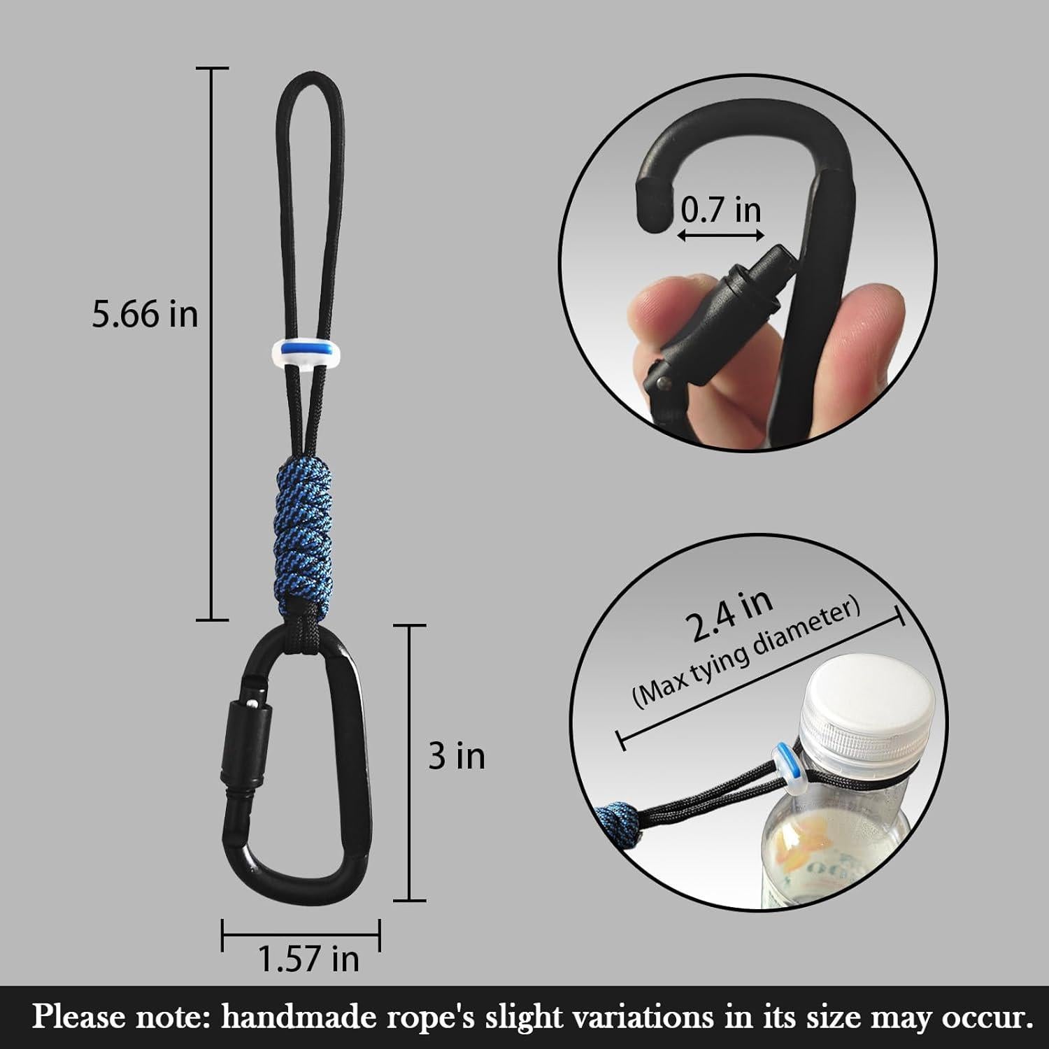 Clip Carabiner Paracord Jaymokes D Azul 7.62cm - Multiusos