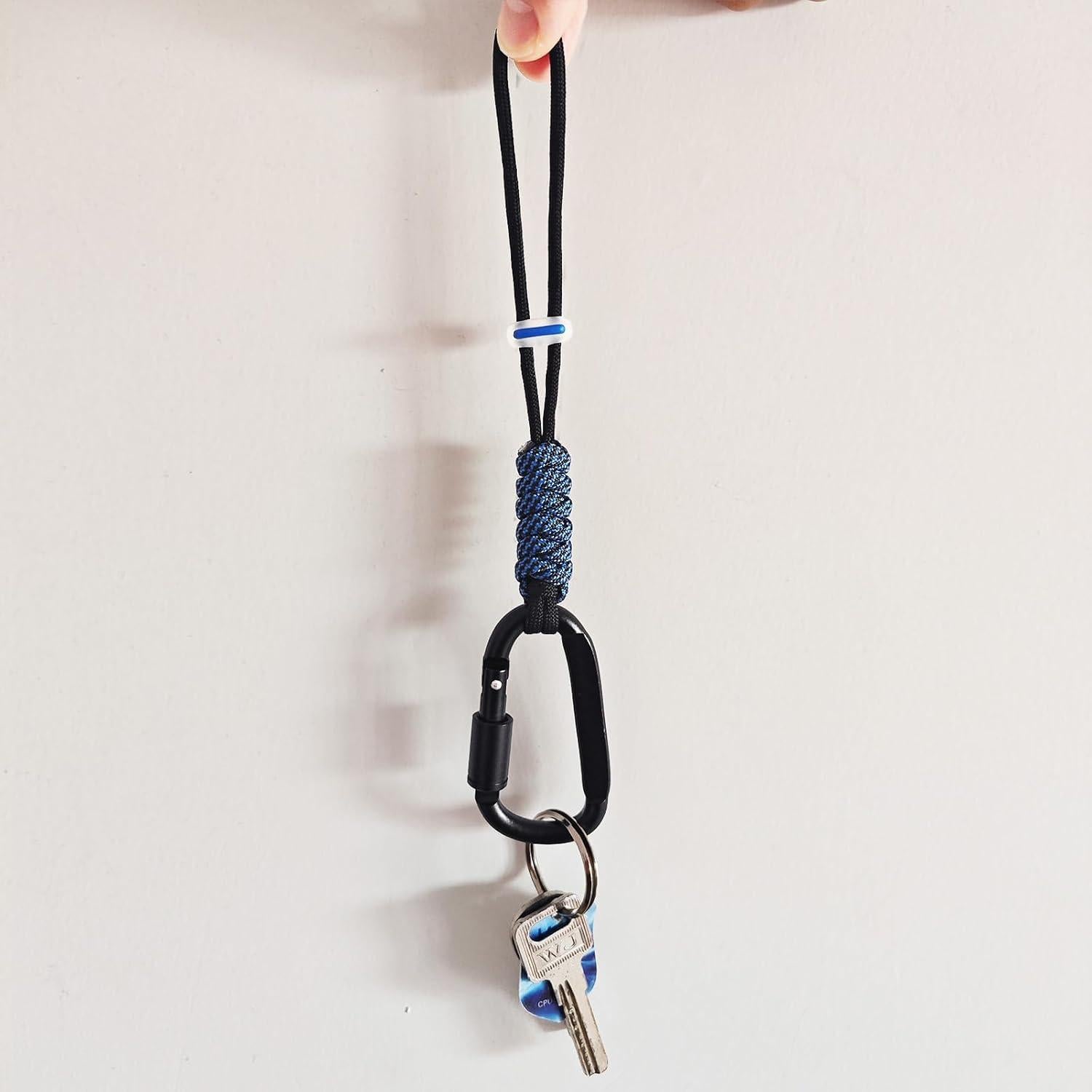 Clip Carabiner Paracord Jaymokes D Azul 7.62cm - Multiusos