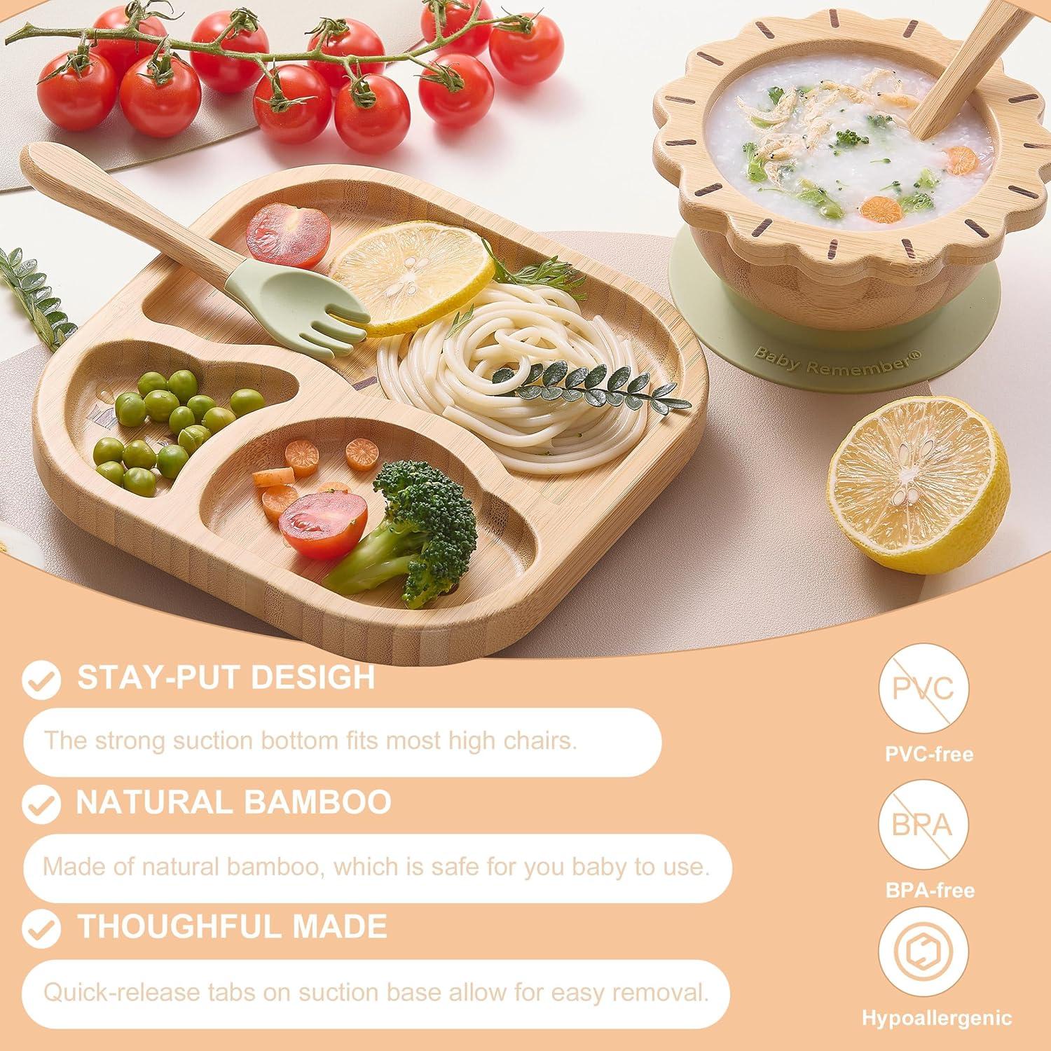 Set de Alimentación para Bebé BABY REMEMBER - 4 Piezas Verde