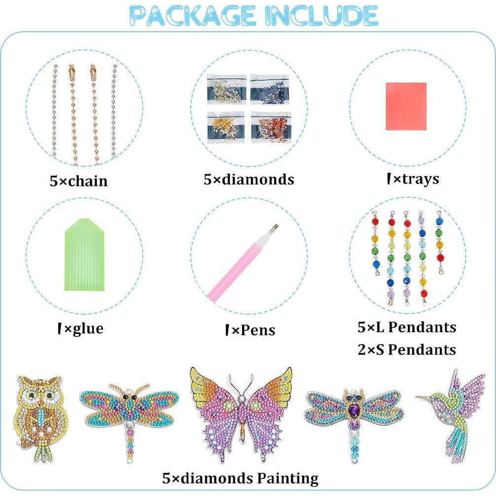 5 Piezas Atrapa Rayos de Sol AUAUY Mariposa Acrílico 5D