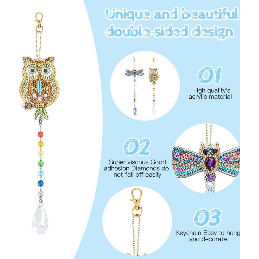 5 Piezas Atrapa Rayos de Sol AUAUY Mariposa Acrílico 5D