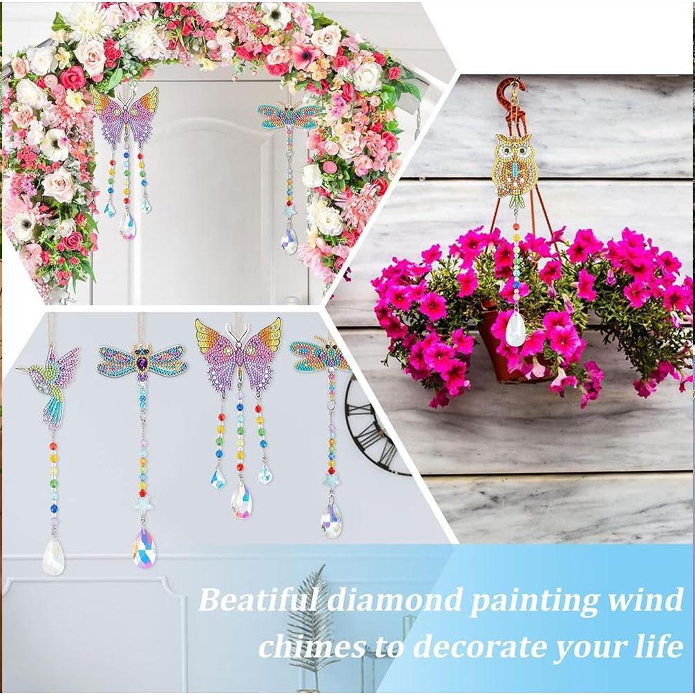 5 Piezas Atrapa Rayos de Sol AUAUY Mariposa Acrílico 5D