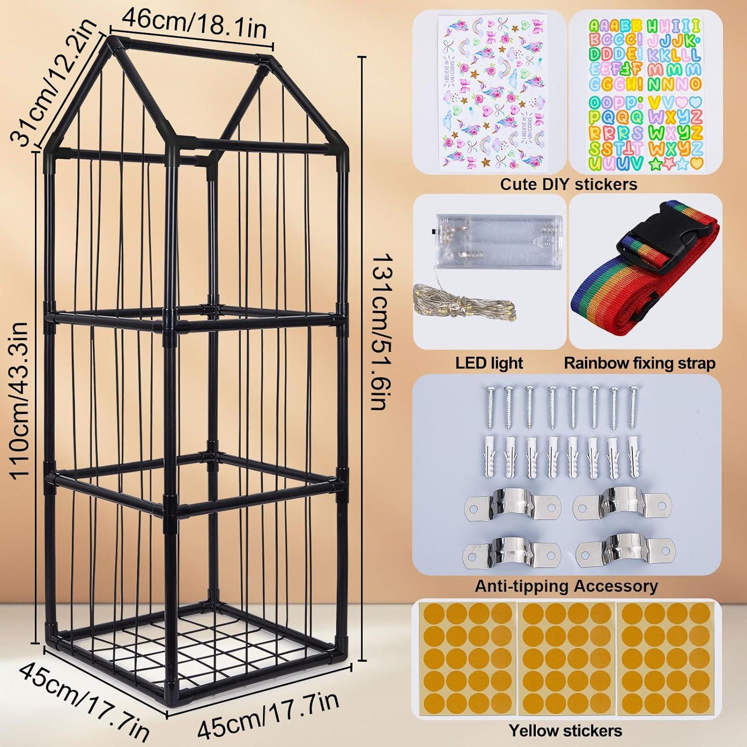 Organizador de Juguetes Castillo Unicornio 3 Niveles PVC Negro