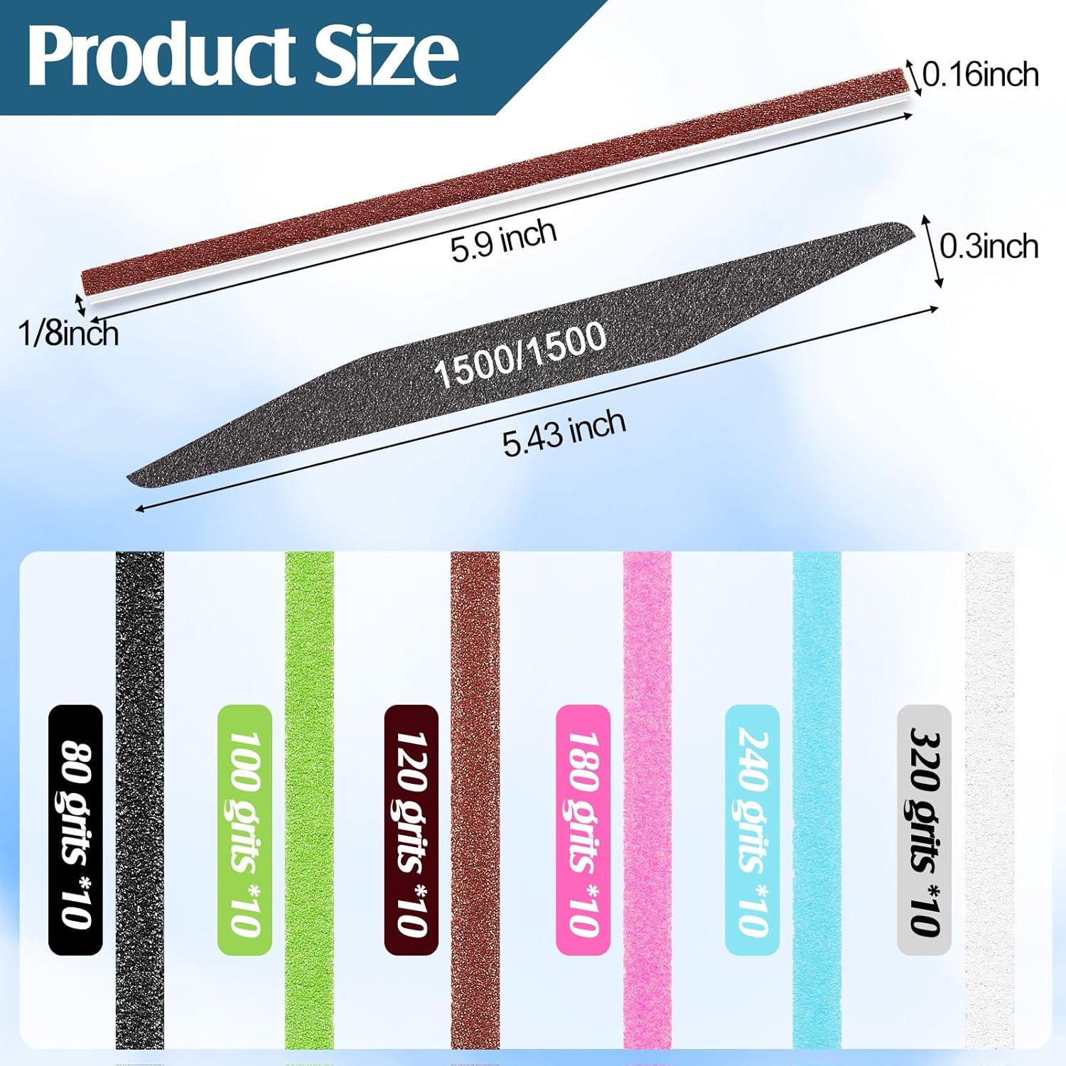 Palitos de Lijado Honoson 70 Pcs Doble Ángulo Grano Alto