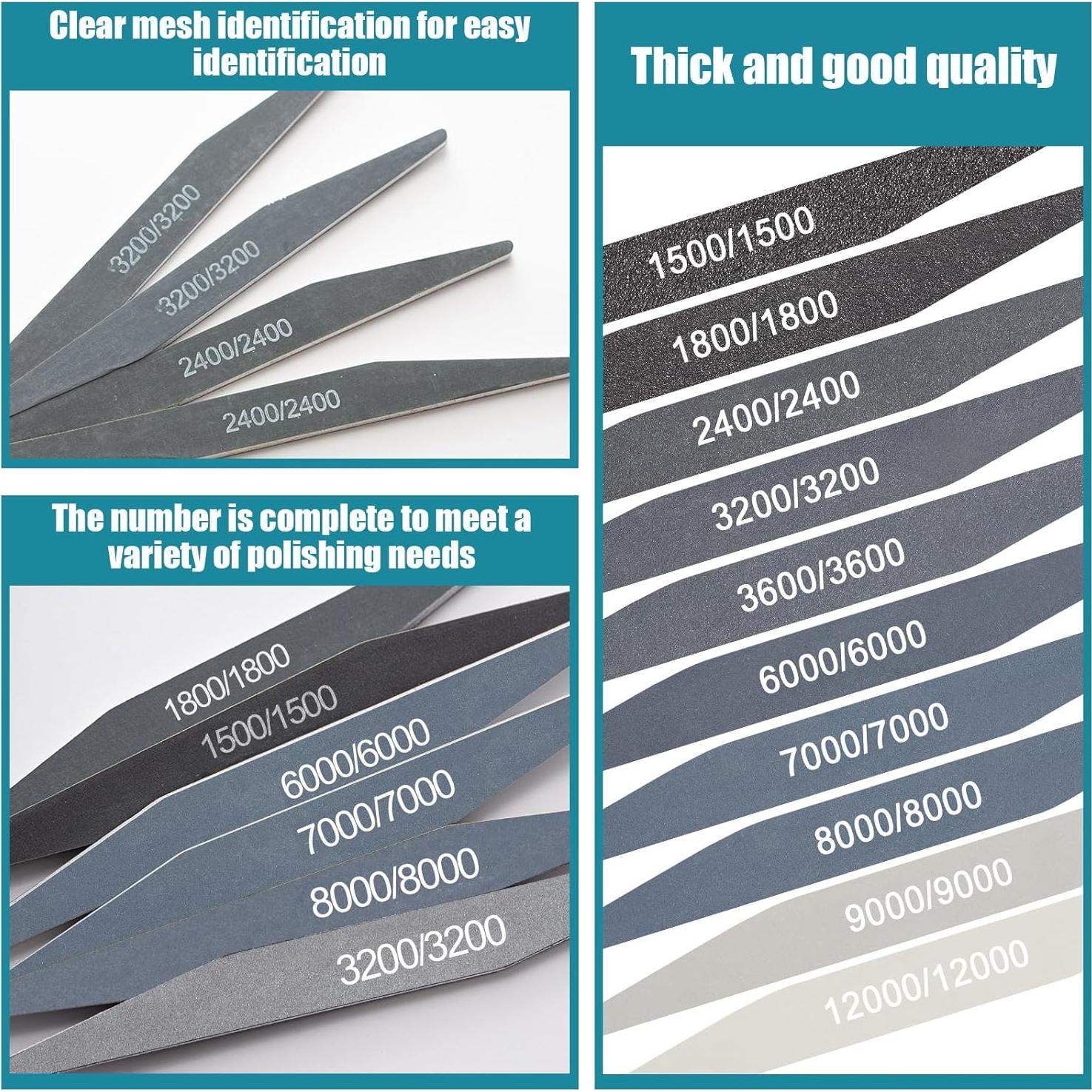 Palitos de Lijado Honoson 70 Pcs Doble Ángulo Grano Alto