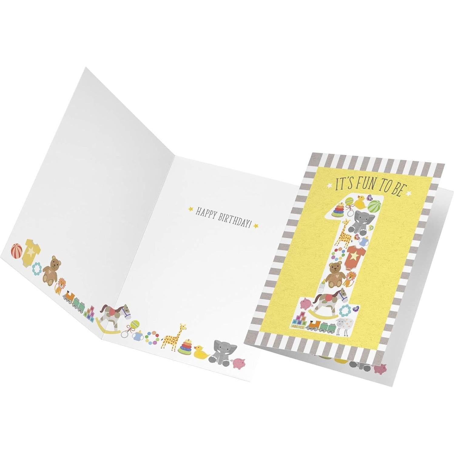 Tarjeta de Cumpleaños 1er Año Tiny Expressions - Diseño Neutral