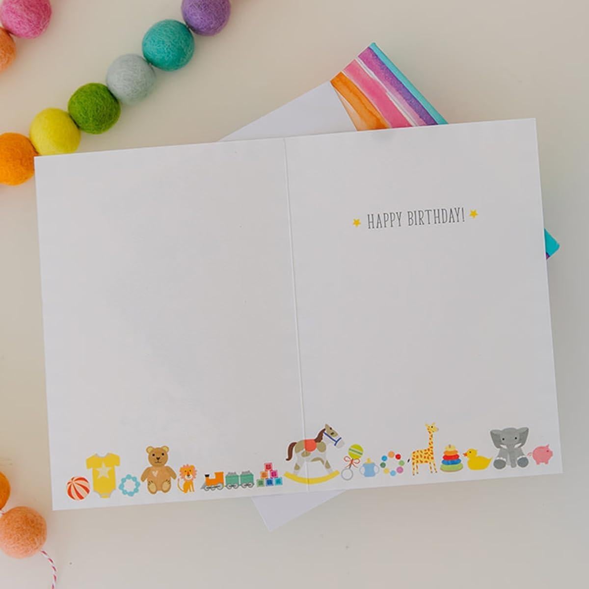 Tarjeta de Cumpleaños 1er Año Tiny Expressions - Diseño Neutral