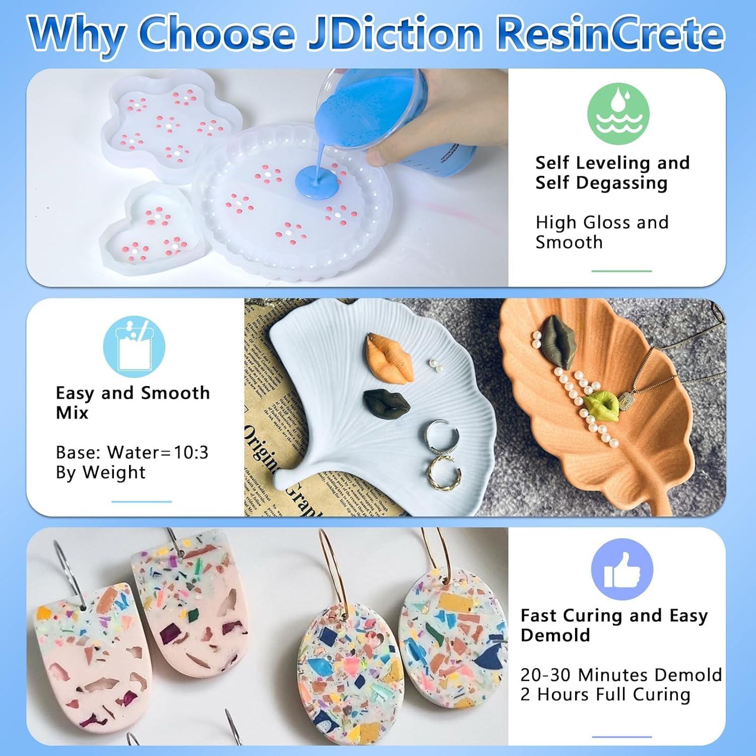 JDiction ResinCrete 1000G - Polvo de Moldeo Ecológico Rápido