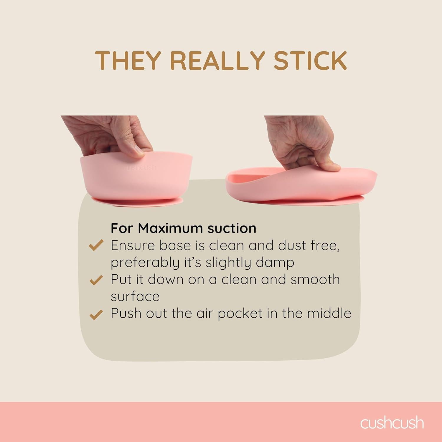 Juego de Alimentación Cushcush para Bebés - Silicona LFGB Rosa