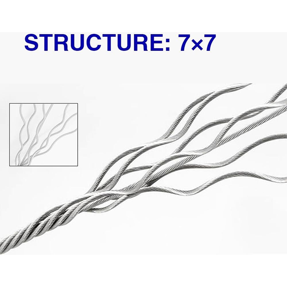 Kit de Cable de Acero Inoxidable 1/8" FHTDW 148PCS 30.48m