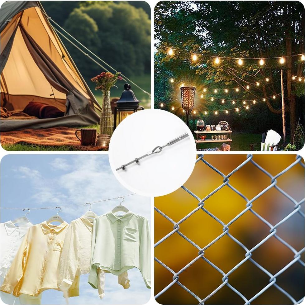 Kit de Cable de Acero Inoxidable 1/8" FHTDW 148PCS 30.48m