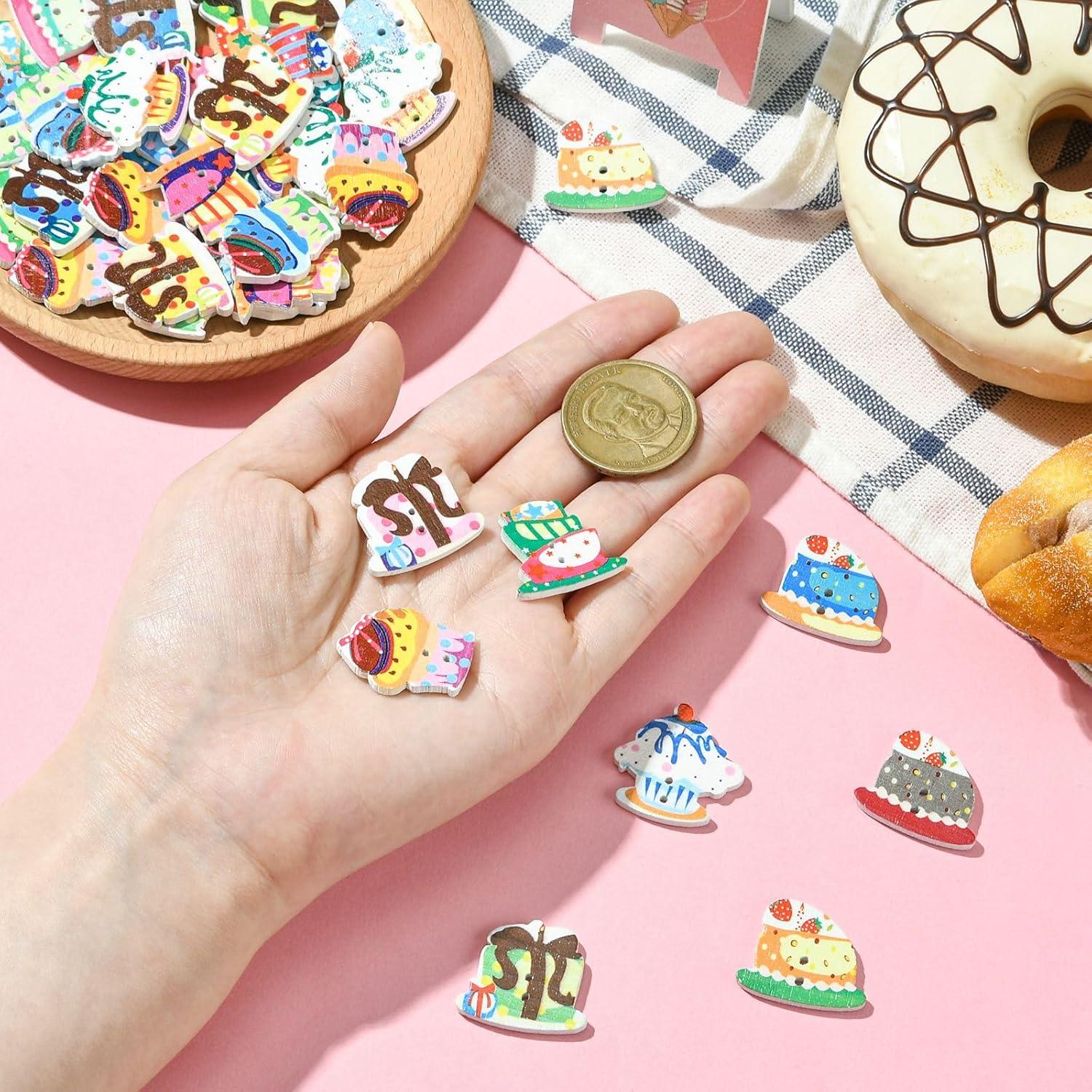 Botones de Madera Natural LiQunSweet 100 Pcs 20-25mm