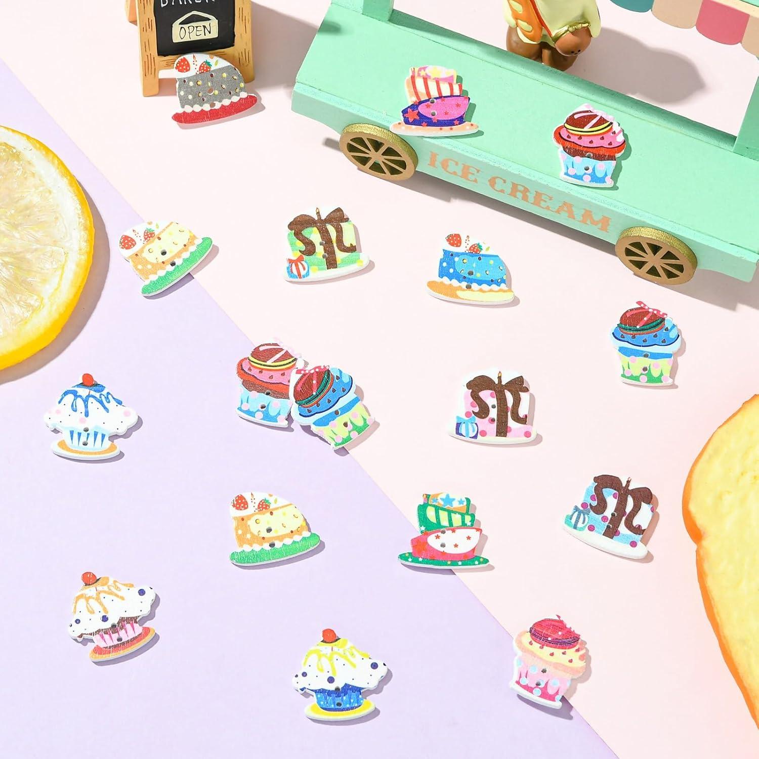 Botones de Madera Natural LiQunSweet 100 Pcs 20-25mm