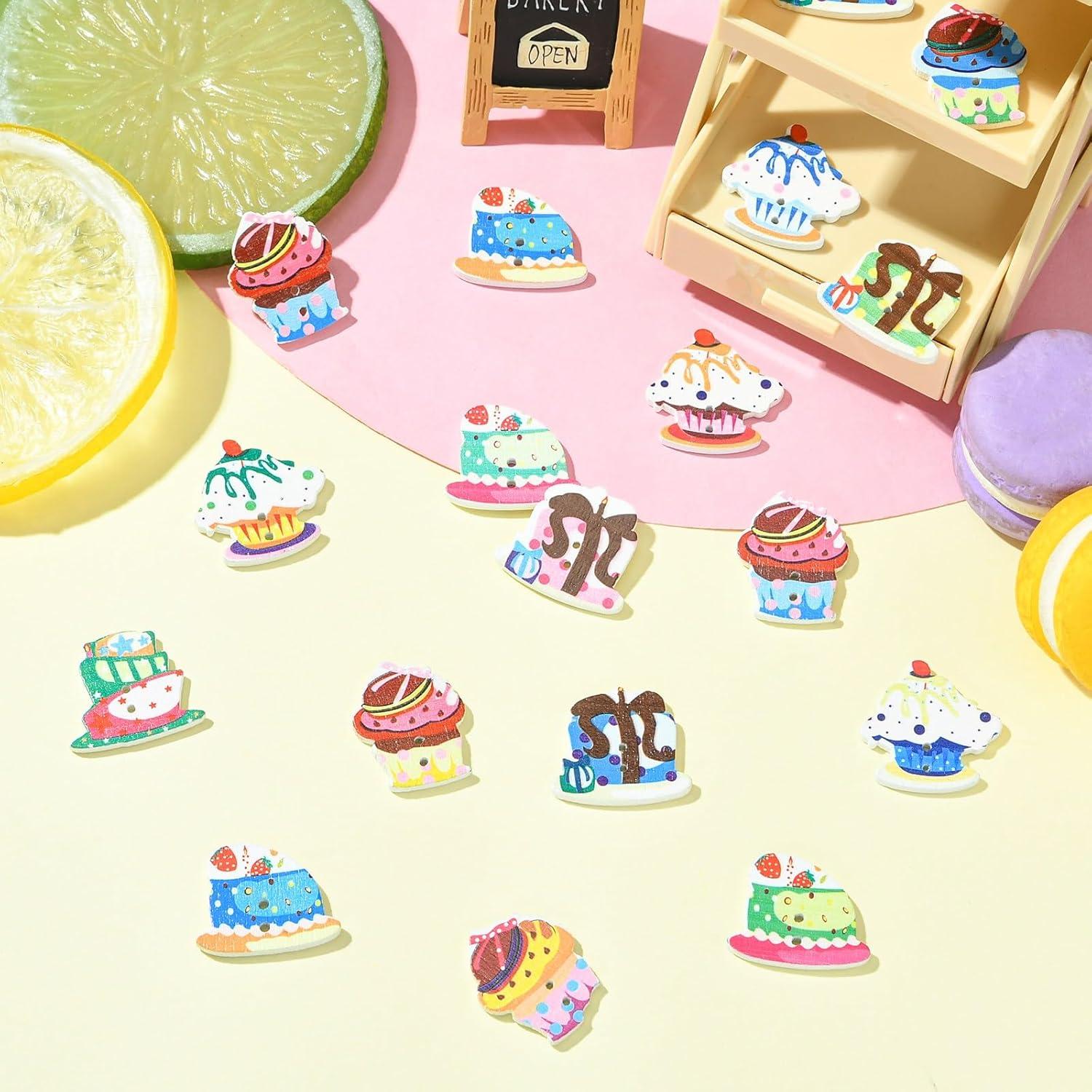 Botones de Madera Natural LiQunSweet 100 Pcs 20-25mm