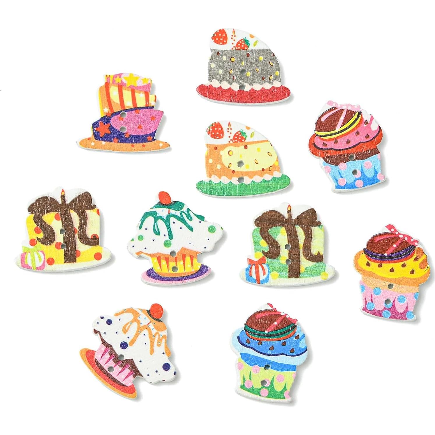 Botones de Madera Natural LiQunSweet 100 Pcs 20-25mm