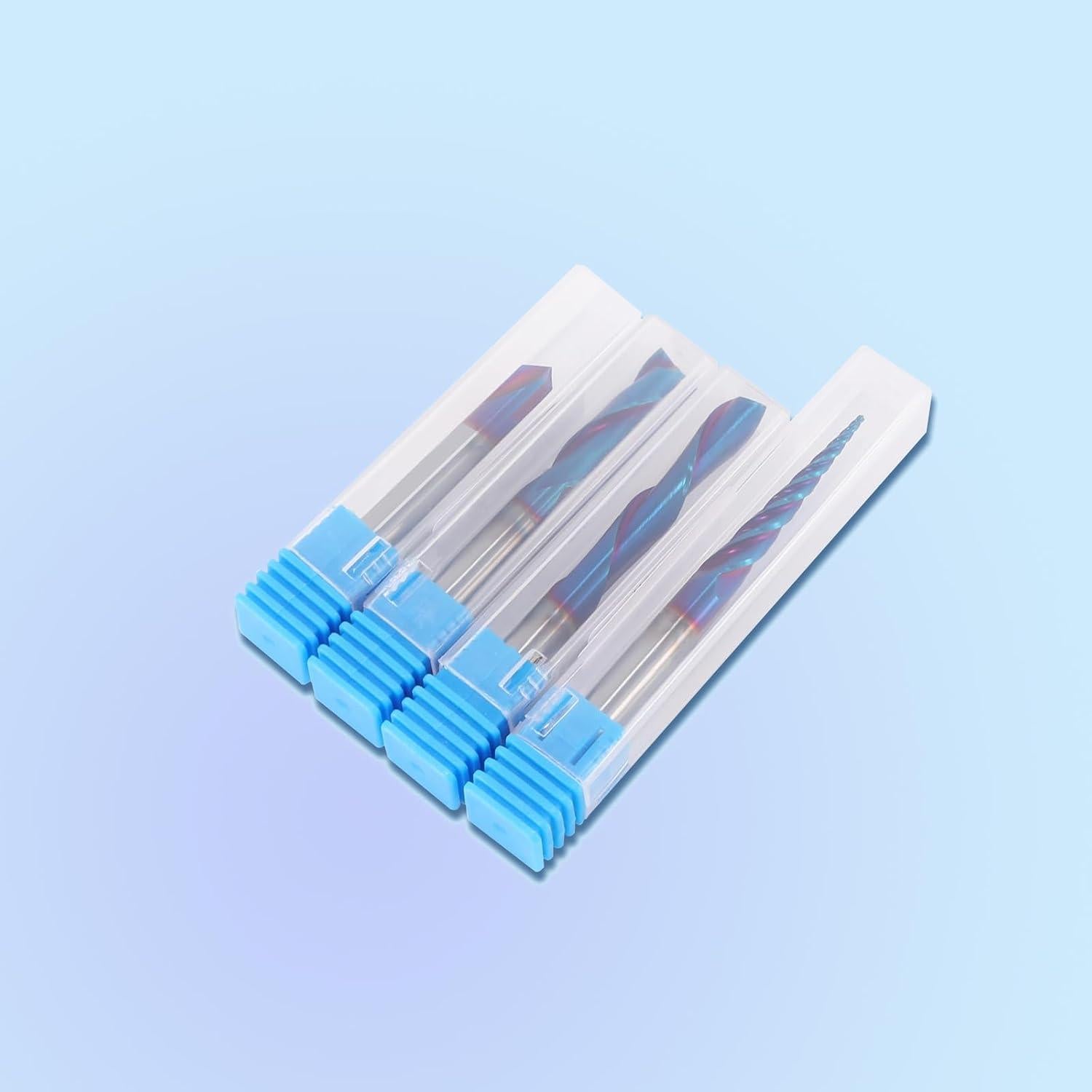 Conjunto de 4 Bits de Router CNC HQMaster 1/4" Carburo Tungsteno