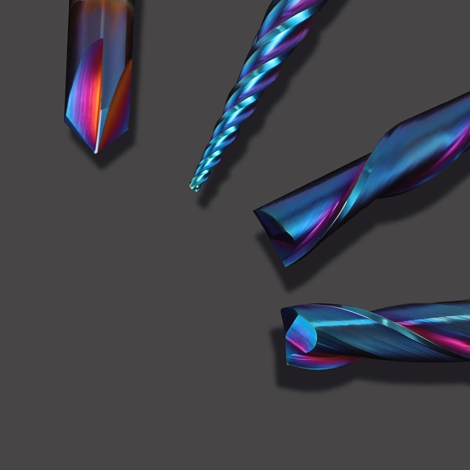 Conjunto de 4 Bits de Router CNC HQMaster 1/4" Carburo Tungsteno