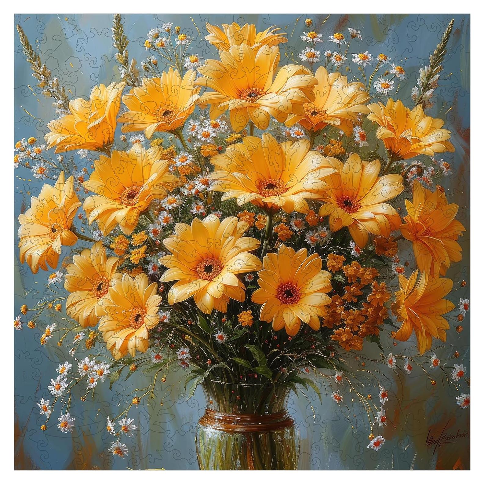 Rompecabezas de Madera Crisantemo 200 Piezas Jiroinlly 28.4 cm