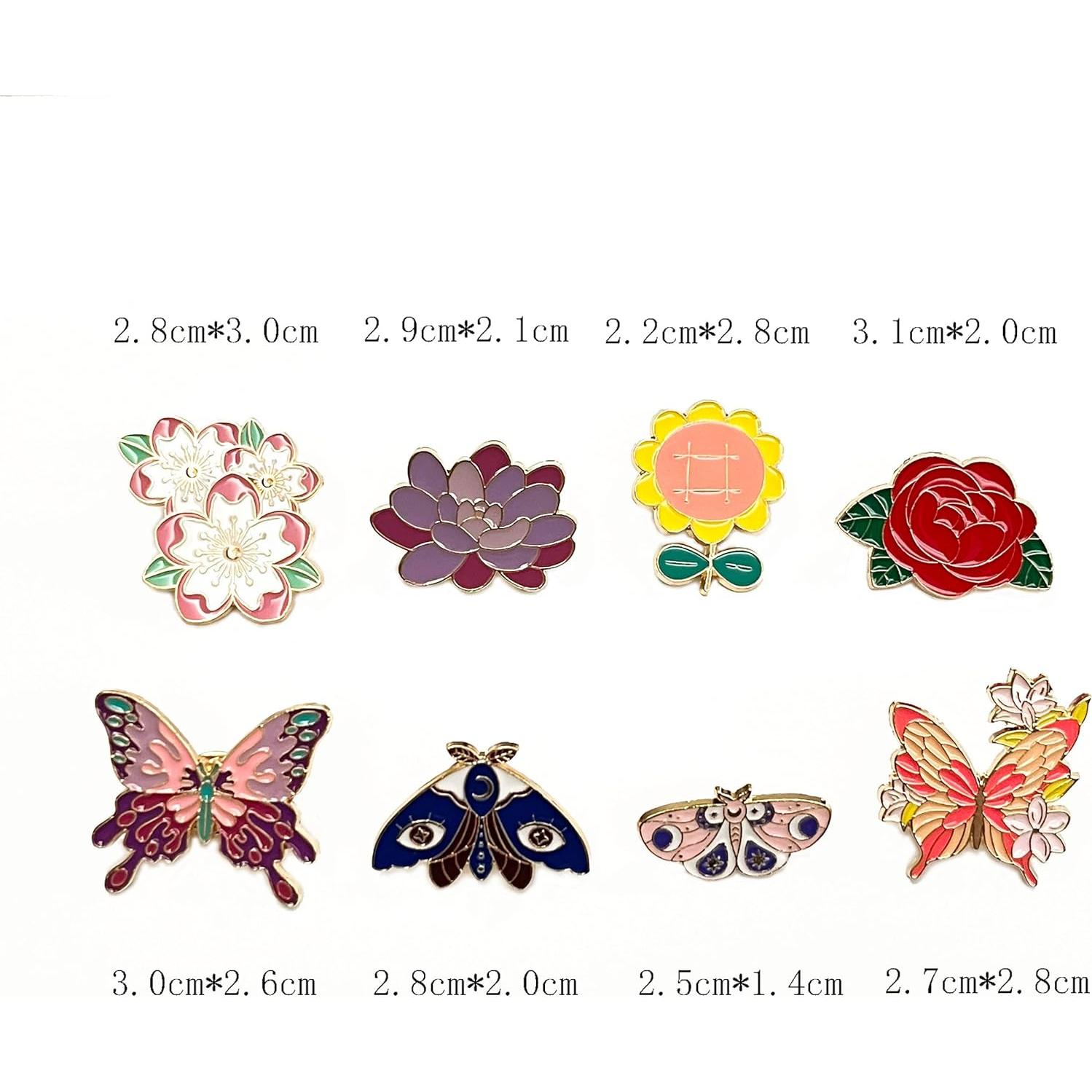 Conjunto de Pines de Esmalte Lindos 8 Piezas para Ropa y Mochilas